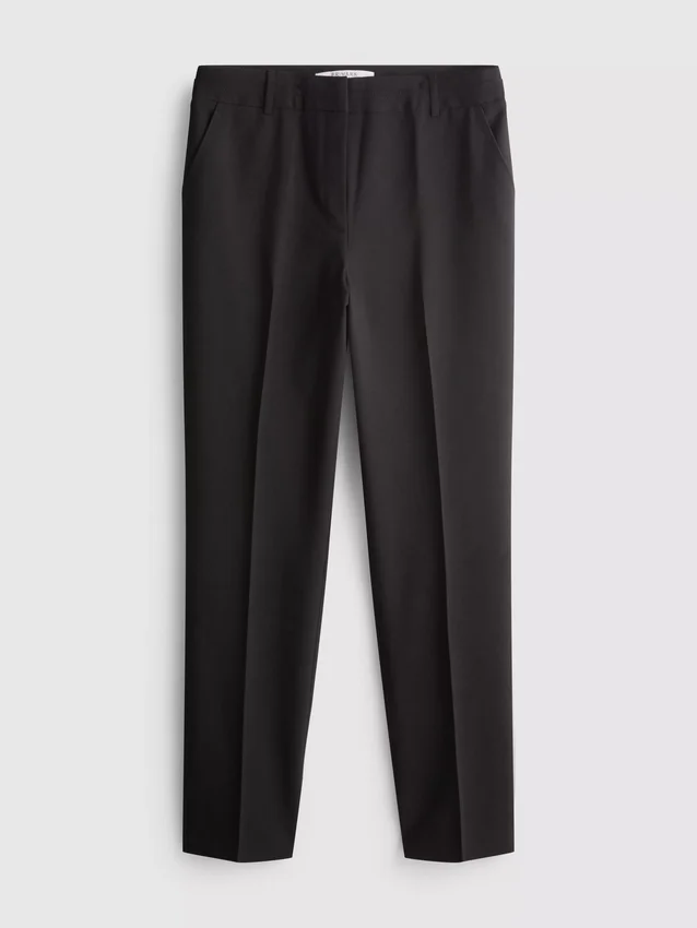 Mid rise pleated stretch pants