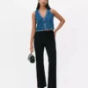 Mid-rise ponte flared leggings