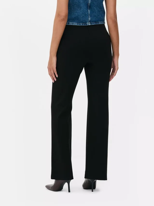 Mid-rise ponte flared leggings