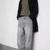 Mid-rise relaxed straight leg jeans