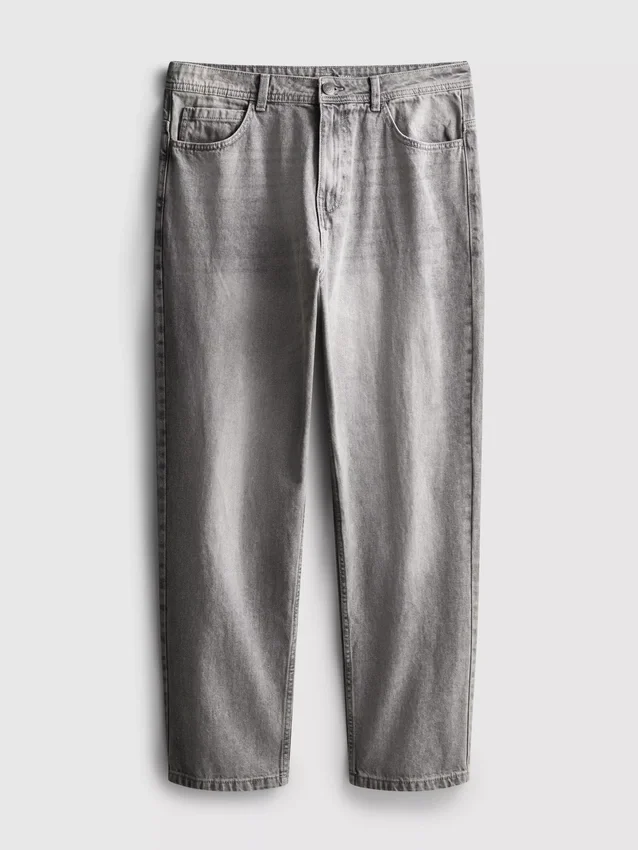 Mid-rise relaxed straight leg jeans