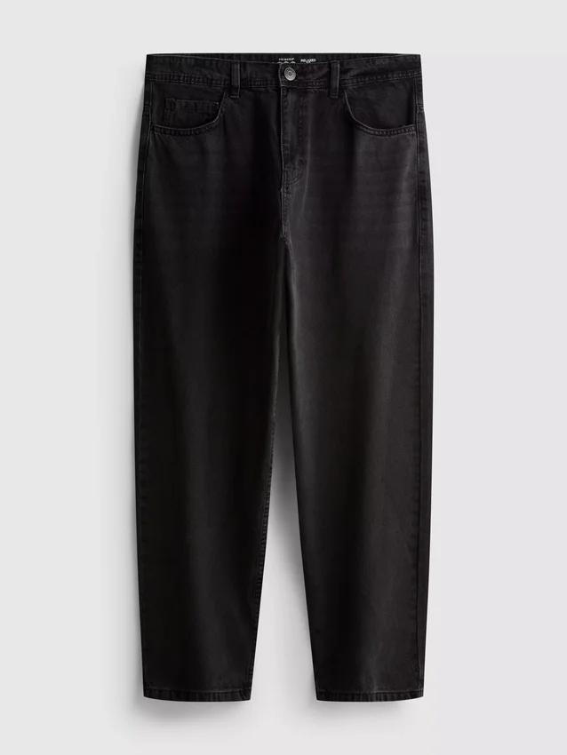 Mid-rise relaxed straight leg jeans