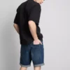 Mid-rise slim denim shorts