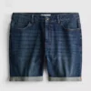 Mid-rise slim denim shorts