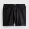 Mid-rise slim denim shorts