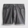 Mid-rise slim denim shorts