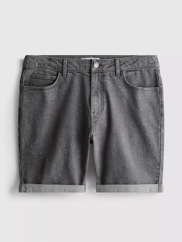 Mid-rise slim denim shorts
