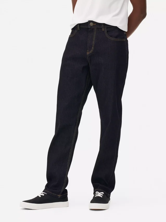 Mid-rise straight leg jeans