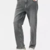 Mid-rise straight-leg jeans