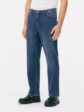 Mid-rise straight-leg jeans