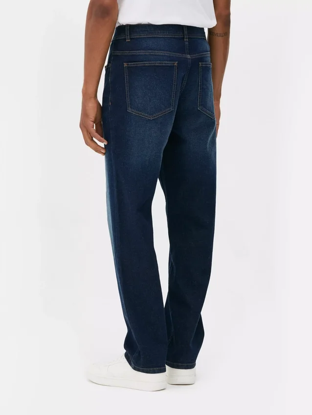 Mid-rise straight-leg jeans
