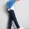 Mid-rise straight-leg jeans