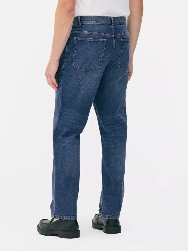 Mid-rise straight-leg jeans