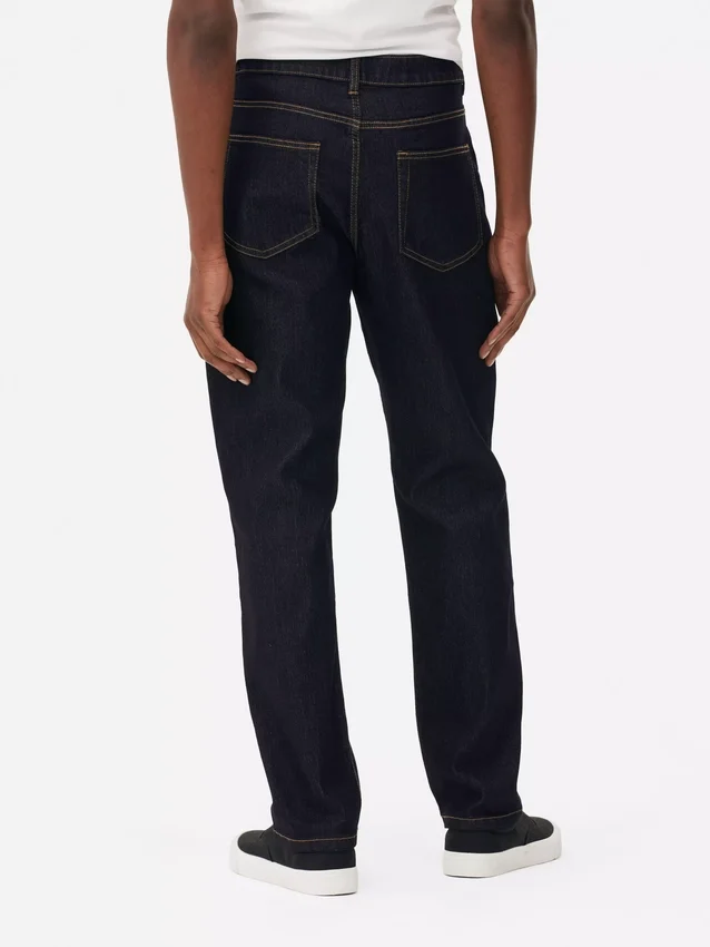 Mid-rise straight leg jeans