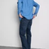 Mid-rise straight-leg jeans