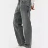 Mid-rise straight-leg jeans