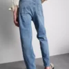 Mid-rise straight-leg jeans