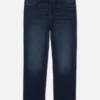 Mid-rise straight-leg jeans