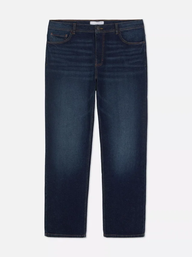 Mid-rise straight-leg jeans