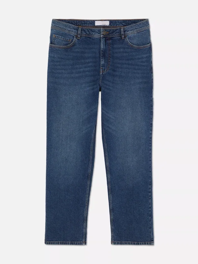 Mid-rise straight-leg jeans