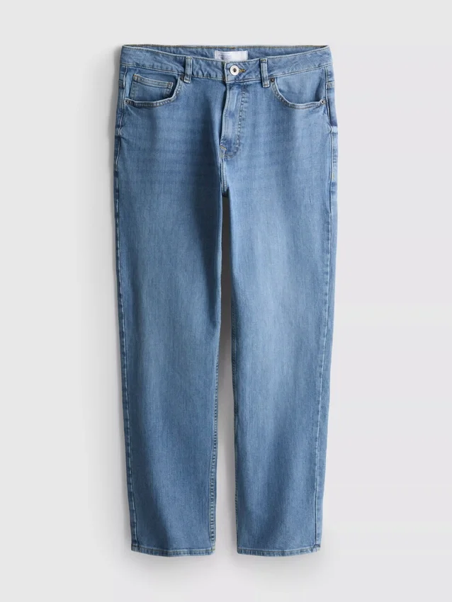 Mid-rise straight-leg jeans