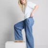 Mid-rise sweatpant jeans