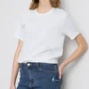 Mid-rise turn-up denim shorts