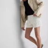 Mid-rise turn-up denim shorts