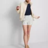 Mid-rise turn-up denim shorts