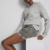 Mid-rise turn-up denim shorts