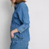 Mid-rise turn-up denim shorts