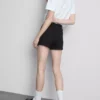Mid-rise turn-up denim shorts