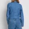 Mid-rise turn-up denim shorts