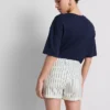 Mid-rise turn-up denim shorts