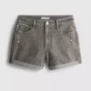 Mid-rise turn-up denim shorts