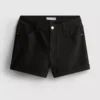 Mid-rise turn-up denim shorts