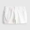 Mid-rise turn-up denim shorts