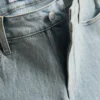 Mid-rise turn-up denim shorts