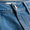 Mid-rise turn-up denim shorts