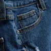 Mid-rise turn-up denim shorts