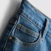 Mid-rise turn-up denim shorts
