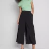 Mid-rise wide leg culotte pants