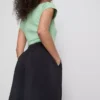 Mid-rise wide leg culotte pants