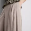 Mid-rise wide leg culotte pants