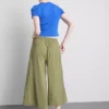 Mid-rise wide leg culotte pants