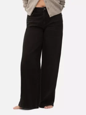 Mid-rise wide-leg jeans