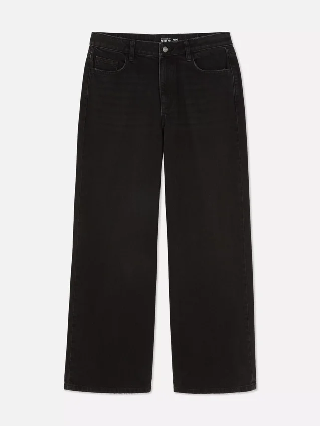 Mid-rise wide-leg jeans