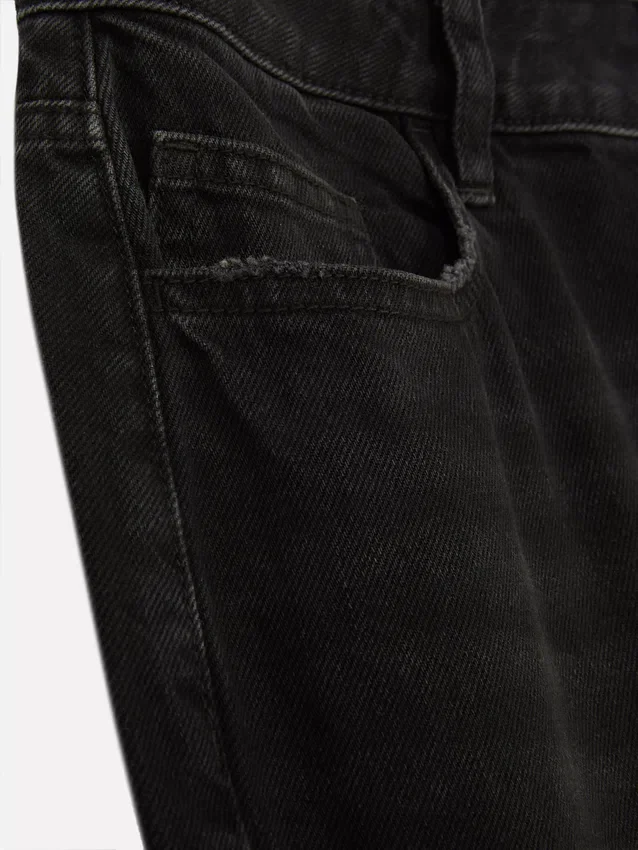 Mid-rise wide-leg jeans