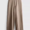 Mid-rise wide-leg pants