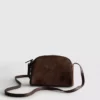 Mini faux suede crossbody purse